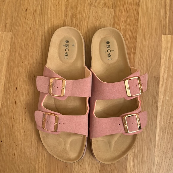ONCAI Womens Slide Sandals Pink/ Rose Gold Slip On Adjustable Straps - Picture 5 of 16